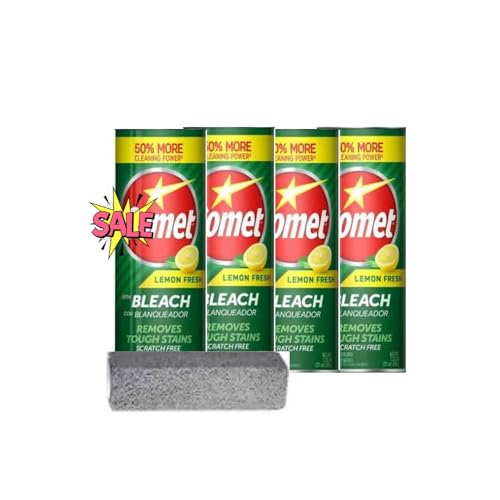 Comet Lemon Cleaner 21 oz each (pack of 4) with pumic stone
