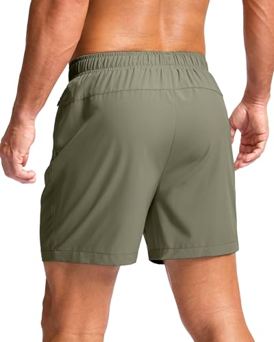 Image of G Gradual Men's Athletic Running Shorts with Zipper Pockets Quick Dry 7 inch / 5 inch / 9 inch Workout Gym Shorts for Basketball Hiking