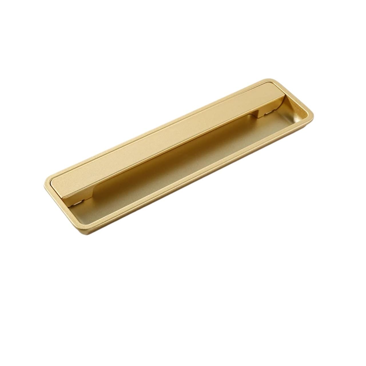 ATEUXOL Recessed Door Handles Drawer Cabinet Door Shoe Concealed Handle Closet Slotted Embedded Invisible Pull(Big-Gold)