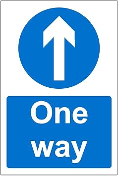 Mandatory signs One way Safety sign - 1.2mm Rigid plastic 300mm x 200mm