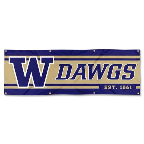 Pancarta Washington UW Huskies para salones de juegos y eventos deportivos