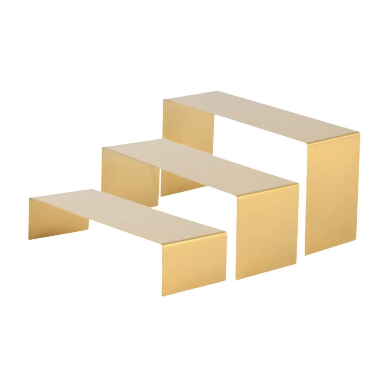 QuxetlRyz Perfume Organiser Display Risers 3x Riser Display Stand Handbag Shoe Rack Jewelry Cupcake for Perfume Figures Stores Countertop(Brushed Gold)
