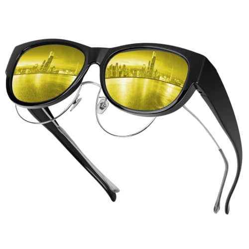 Image of GEGURI Polarized Sunglasses Fit Over Glasses for Men Women, Oversized Square Sun Glasses UV400 Protection Shades