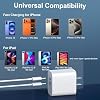 Cargador iPhone 17 16 15 Cable de Carga Rápida 10 pies Largo Cable USB C con Bloque Cargador Tipo C 20W para iPhone 17 Pro Max/17 Pro/17/Air, 16 15 Pro Max/16 15 Pro/16 15, iPad Pro/Air, Teléfono Android 8