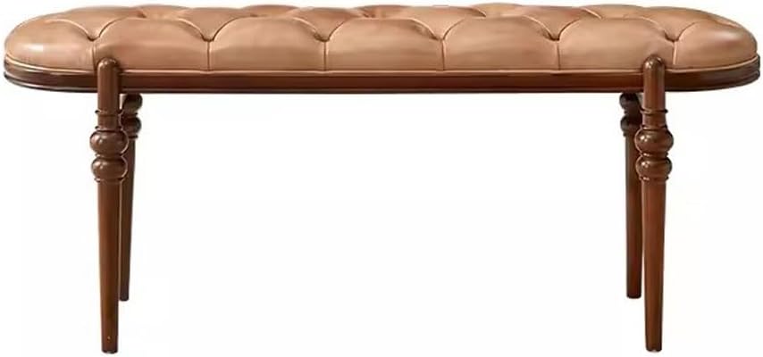 SOPAMI Ottoman Solid Wood Bar Stool Light Luxury Modern Home Dressing Stool Bedroom Bed End Stool and Bed Step Bedroom Bedside Stool, 130X39.5X50cm