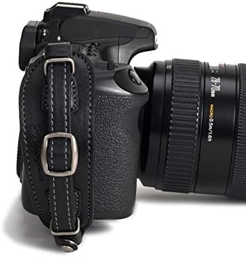 Herringbone Heritage Leather Camera Hand Grip Type 2 Hand Strap for DSLR, Black