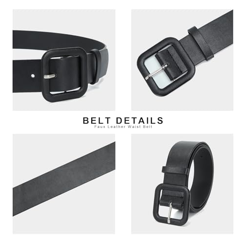 Women Wide Leather Belt for Dresses Coat Women Waist Belt 1.5" width3