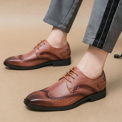 Men's Formal Dress Shoes Patent Leather Tuxedo Oxfords Lace-ups Shoes Classic Business Wedding Suit Shoes Business Meeting Office Work Shoes for Party Dating Prom3