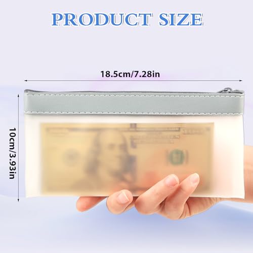Bewudy 4 Pcs Money Bags with Zipper, Clear Cash Envelopes Coin Purse - Image 3