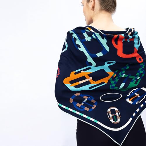 Women's Wool Blend Silk Triangular Scarf 74"x49.2", Two-Sided Artisictic Design Scarves For Women Dreessy2