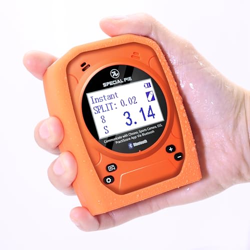 SPECIAL PIE Shot Timer – Smart Multi-Caliber Sound Sensor, Bluetooth Training Timer for IPSC & USPSA Competition, 72H Battery, Type-C Rechargeable(Orange)