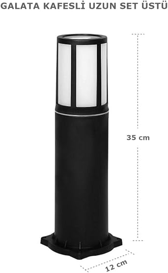SekaTech Galata Yer Aydınlatma Kafesli 35cm Set Üstü Bahçe Yol Duvar Lambaları Zita [Enerji Sınıfı A+]