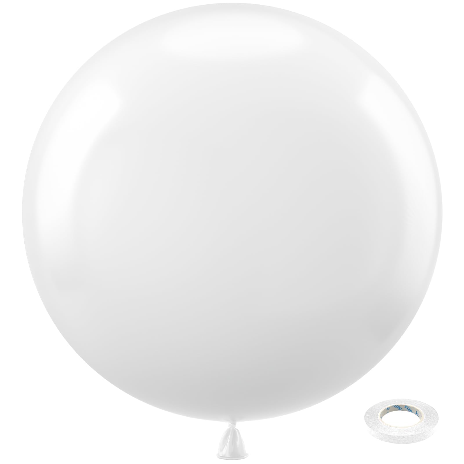pack of 3 Bezente White Giant Balloons 36 Inch - 8 Pack Jumbo White Balloons Large Round White Latex Balloons for Photo Shoot Birthday Baby Shower Wedding Party Decorations