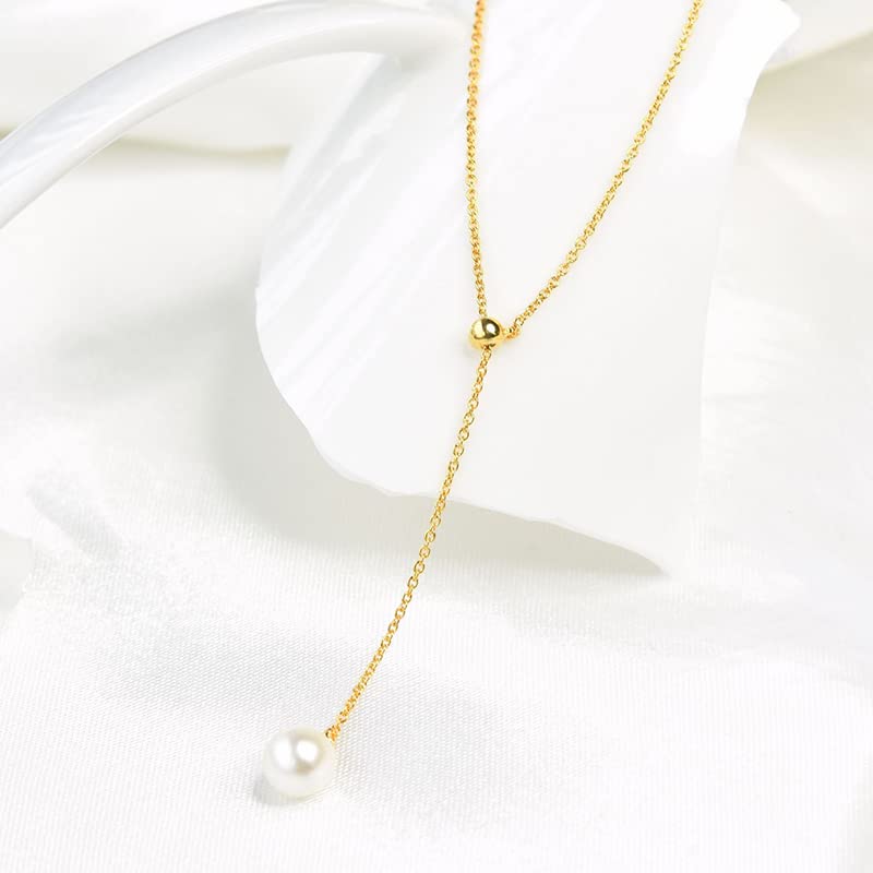 14K Gold Choker Necklace for Women,Elegant Design with Drop Freshwater Cultured Pearl Pendant,Fashion Jewelry, Ideal Gift for Mom, Girlfriend, Wife on Special Occasions4
