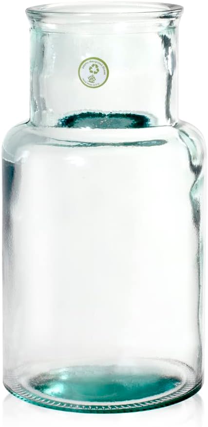 H&HVaso thick neck in vetro riciclato cm 28