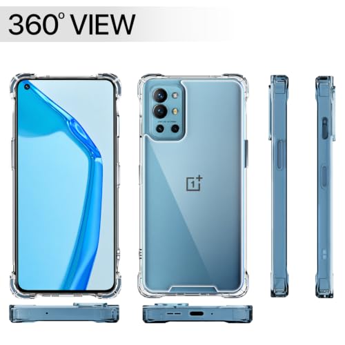 Image of Outlouders Back Cover for Oneplus 9R / 8T Clear Transparent PC + TPU Bumper Case with Raised Edges for Shockproof Protection (Transparent)