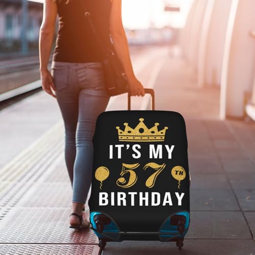 Travel Luggage Cover It‘s My 57th Birthday Fashion Washable Baggage Suitcase Protector Fit For Luggage Medium 7