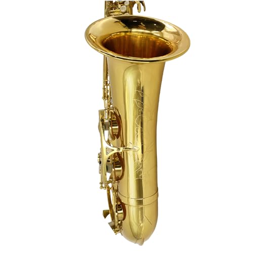 Image of Yinfente Bb Tenor Saxophone Professional Beginner Kit-B Flat Tenor Sax Complete Student Set with Hard Case,Reeds,Cleaning Cloth,Neck Straps,Mouthpiece Gold