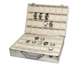  Stichprobe Collections Koffer Uhrenkasten Reise Aufbewahrungsbox für 56 Uhren in Aluminium