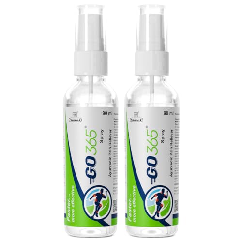 Image of Vedistry Go365 Ayurvedic Pain Relief Spray for Sprains & Sore Muscles | Fast and Quick Absorption & Groin Support for Injuries & Joint Care | Fast-Acting Relief for Pain, Swelling, Reduce Inflammation & Irritation for Back, Knee, Neck, Leg, Shoulder & Muscle Discomfort | Instant Cooling Action for Quick Recovery - 90 Ml (Pack of 2)