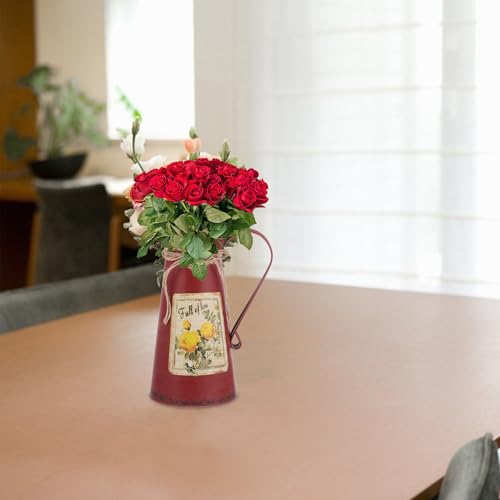 Cubo de hierro para flores vintage y jarra decorativa minkissy para arreglos en el hogar 7