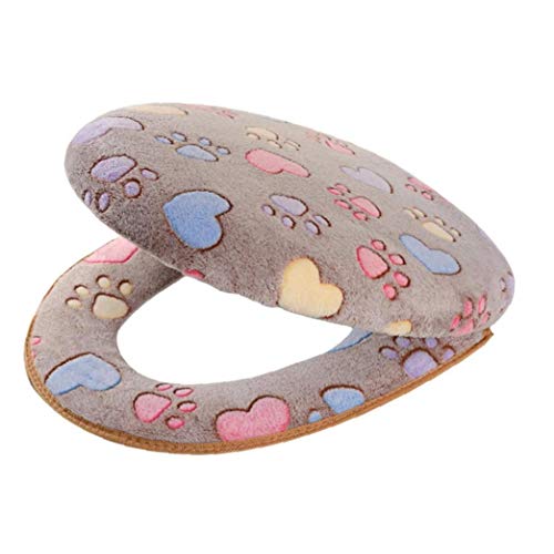 AMOYER Espesar Coral Terciopelo Lavable Invierno De Asiento De Inodoro Cojín De Ratón Súper Blando De Baño WC Cubierta De La Tapa Conjunto