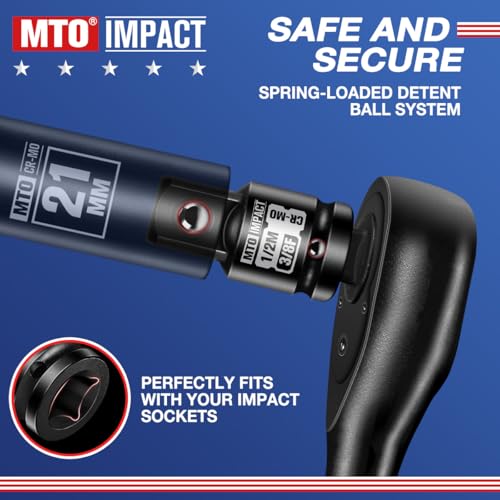 Image of MTO 2-Piece 3 /8 inch Female to 1 /2 inch Male Impact Socket Adapter Set, 3 /8 inch Drive Impact Driver Conversions for Impact Wrench, Chrome Molybdenum Alloy Steel (Pack of 2)