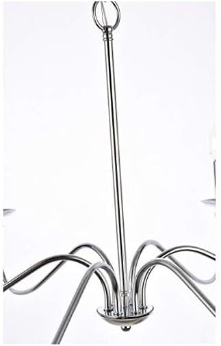 Rohan 6-Light Mid-Century Metal Chandelier in Polished Nickel