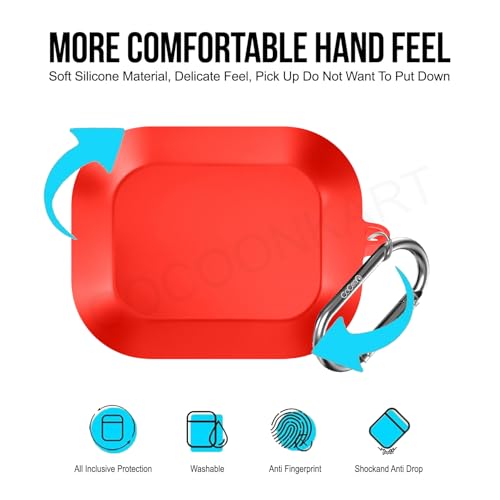 Image of Soft Silicone Case Cover Compatible for Realme Buds Air 8 (Red)