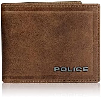 Police Leather Wallet for Men Original | Branded Premium Coin Wallet for Men Stylish Genuine Leather Gents Purse with 4 Credit Card Holder Slots | 2 Slip-in Pockets | Christmas Gifts - Brown