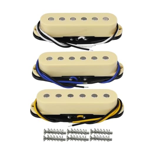 FLEOR Pastilla Alnico 5 Pastillas de bobina simple Crema para pastilla de cuello/medio/puente de guitarra para guitarra eléctrica ST SQ