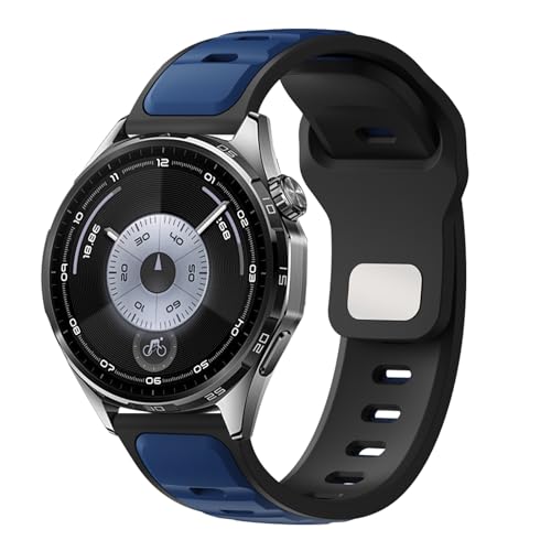 22mm Silicone Strap Compatible with Huawei Watch GT 6 Straps,GT 5/4/3/2, Sport Strap for Watch 4/3 46 mm,Compatible with Garmin Vivoactive 4/Venu 3 Band,for Amaz-fits GTR 5/4/3 47mm (Midnight Blue and Black)