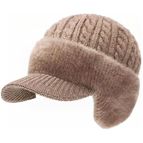 Winter Beanie Hat with Ear Flaps Windproof & Warm Knitted Cap Cover