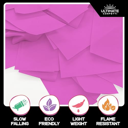 Image of Ultimate Confetti, Pink Biodegradable Confetti - Rectangular Fluttering Tissue Paper Confetti for Cannon and Launcher use - Best for Gender Reveal, Wedding, Parties, and Live Events - 1 lb, 16 oz