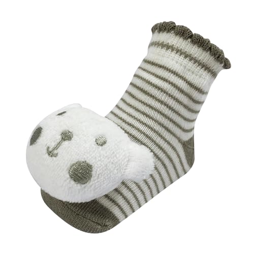 PUPPET Baby Rattle Socks Boys Girls Socks Set with Animal Heads and Rattle Function Sensory Development for 0-6 Months Elephant Bear I Love Mom4