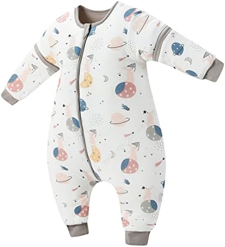 ChicSky Baby Sleeping Bag with Legs 2.5 Tog Baby Sleeping Bag with Sleeves 100% Cotton Infant Walking Sleeping Wearable Blanket 4-6 Years