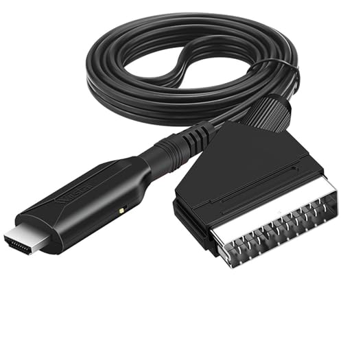 BODYA Câble convertisseur péritel vers HDMI pour DVD HD TV vidéo adaptateur plomb portable noir