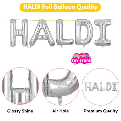 Image of Haldi Banner Silver for Wedding Home Boys Girls Men Women Foil Balloon Decoration Decor Celebration Silveren
