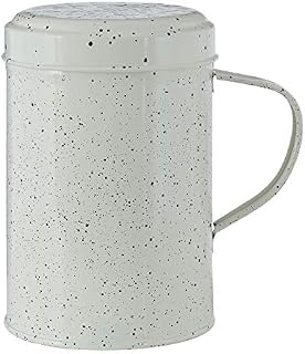 Premier Housewares 507245 Flour Shaker, Galvanised Metal With Powder Coating, White, H13 x W14 x D10cm