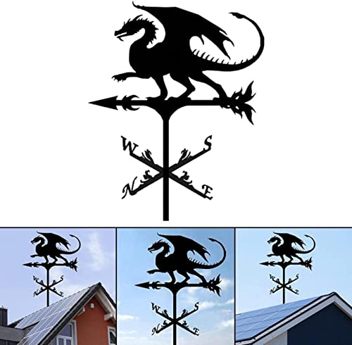 Rknhxaj Iron Weather Vane Dragon Metal Iron Wind Vane Retro Weather Vane Garden Patio Ornament Decoration Weather Vane Suitable For Outdoor, Patio, Garden, Roof Decoration #TOP7