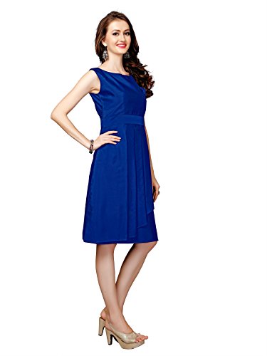 Image of Glory Sarees Women's Knee-Length Skater Dresses(Clothix13 Blue), Large