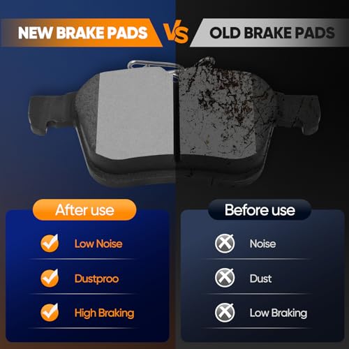 ECCPP 4 x Rear Brake Pads D1761 Fit For Audi A3 2015-2020,For Audi A3 Quattro 2015-2018,For Audi S3 2015-2018,For Audi TT Quattro 2016-2018,For Volkswagen Arteon 2019 Disc Brake Pad Set by ECCPP - Image 8