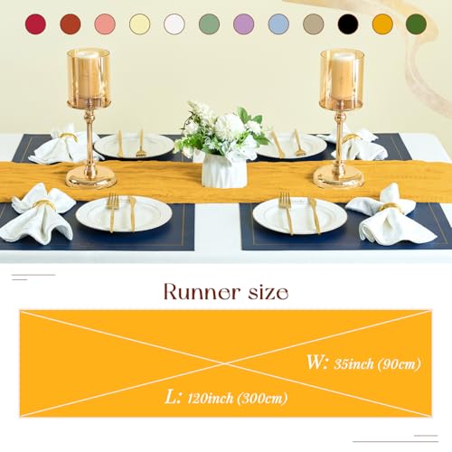 Sioloc Yellow Cheesecloth Table Runner Spring Decor 10ft Boho Gauze Cheese Cloth Runner for Easter Tea Wedding Party Baby Bridal Shower Engagement Garden Party by Sioloc - Used condition - Image 3