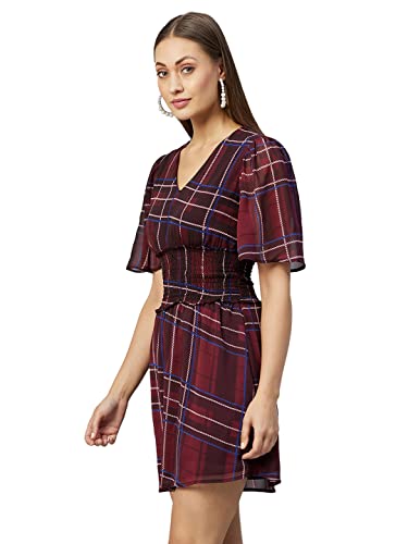 Image of Carlton London Women's Polyester A-Line Mini Casual Dress