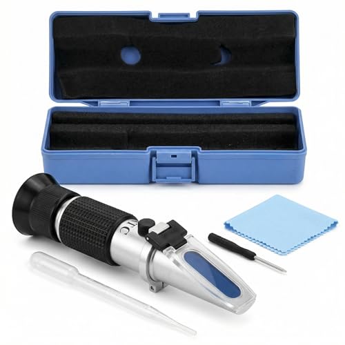 QWORK® Imker Refraktometer, mit automatischer Temperaturkompensation, Brix 0-80%, Handrefraktometer für Honig, Kondensmilch, Pflanzenöle, Sirupmelasse usw