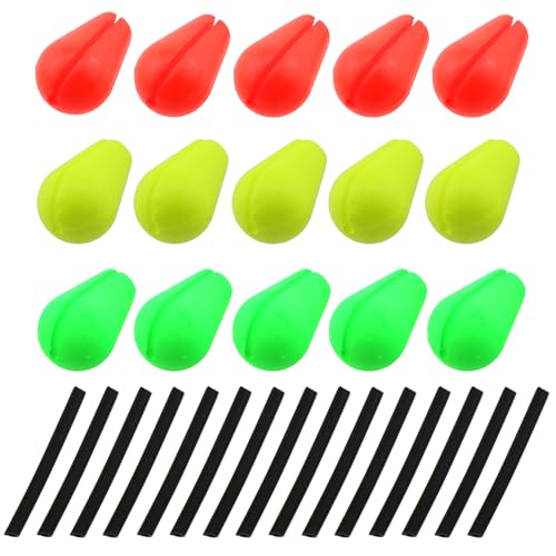 LUORNG 15PCS Float Centre Indicator Teardrop Foam Float Fishing Float Tube Fishing Float Suitable for Fly Fishing Accessory