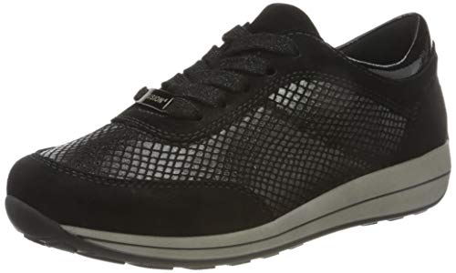 Preisvergleich Produktbild ARA Damen Osaka Sneaker, SCHWARZ,SCHWARZ-METALLIC, 41 EU