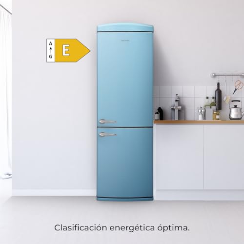 Cecotec Koelkast Combi 2 deuren Retro 294 L Bolero CoolMarket Combi Origin 294 Blue E Hoogte 190 cm 60 Breedte Total No Frost, Multi Cooling, Ultra Fresh, Convertible Box, Blauw - Image 4