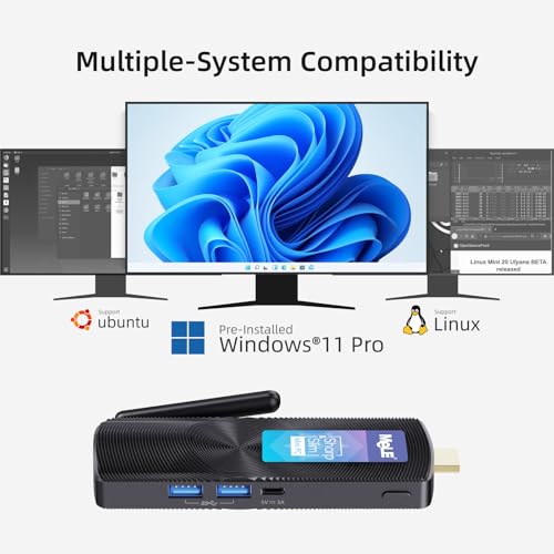 Image of MeLE Fanless Mini PC Stick PCG02, N100 Compute Stick with Windows 11 Pro, 8GB 128GB Micro Desktop Computer, Full Functional USB-C, Gigabit Ethernet BT5.1 on Business Office Industrial IoT Home