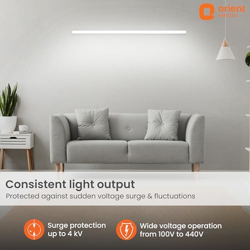 Image of Orient Electric 36W Grace Delite Mushroom LED Batten| 4000 lumens Bright Light Output| LED tubelight for Home| Sleek & Stylish Design| Non-breakable Polycarbonate housing| 6500K, Cool White| Pack of 1